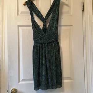 Lulu Dress that is Dark green and gold sparkle Size Large